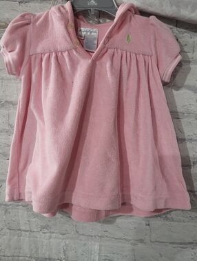 Ralph Lauren Light Pink Terry Hoodie Polo Dress